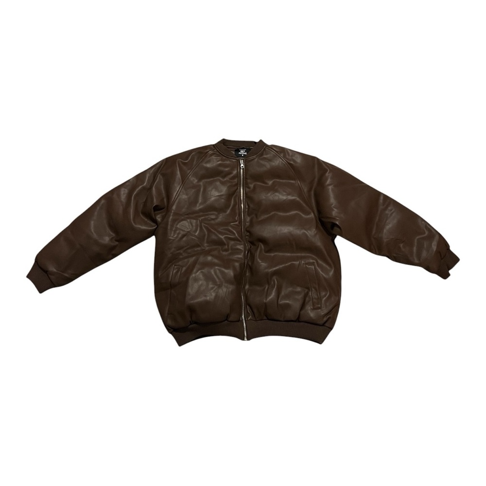 NWOT Set Active brown vegan leather bomber jacket - Brown - Picture 4 of 5